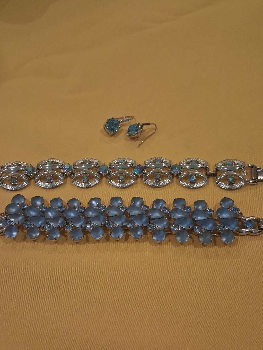 Juliana? and Signed Coro Bracelets and Blue Crystal Earrings